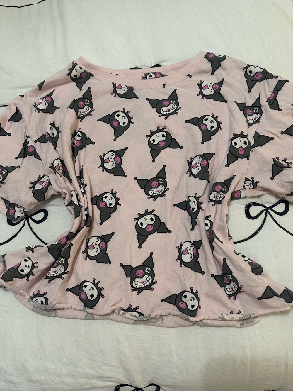 Sanrio Pink Kuromi Allover Print Crop Top